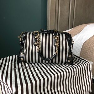 Henri Bendel Miss Bendel Collection Barrel Bag with Snake Print Embossed Leather